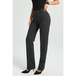 Betabrand Classic Yoga Dress Pant Charcoal Gray Ponte Knit Stretch Small Petite